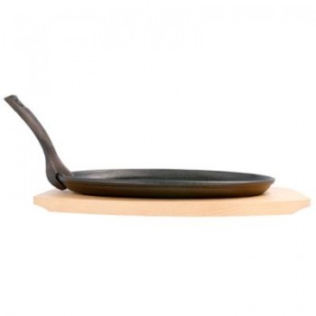 PLATO CAMPESTRE OVALADO HIERRO FUNDIDO CON BASE DE MADERA - 270x180 MM