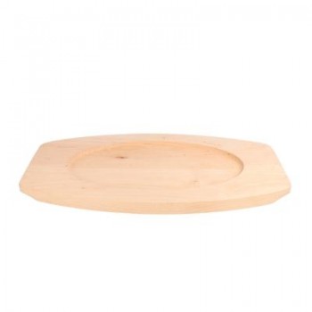 PLATO CAMPESTRE OVALADO HIERRO FUNDIDO CON BASE DE MADERA - 270x180 MM