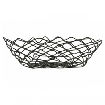 CESTA DE ACERO NEGRO - 24x15,2x7 CM