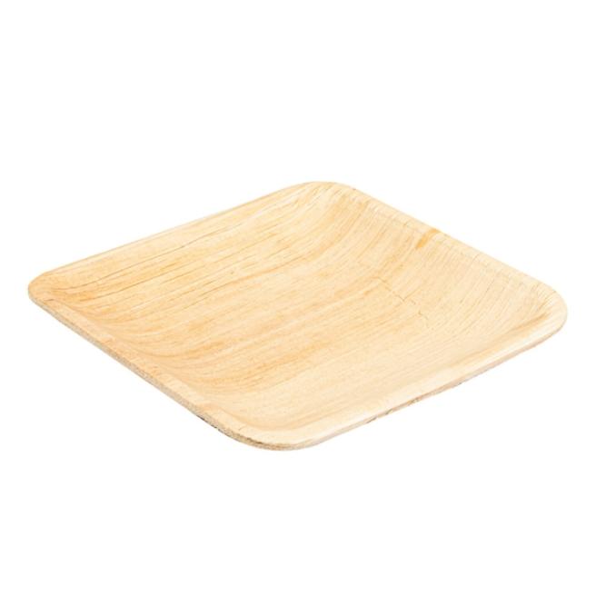 PLATO CUADRADO DE HOJA DE ARECA - 15x15 CM