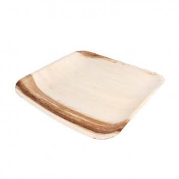 PLATO HOJA DE ARECA CUADRADO ACABADO NATURA - 24x24 CM