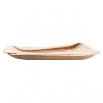 PLATO HOJA DE ARECA CUADRADO ACABADO NATURA - 24x24 CM