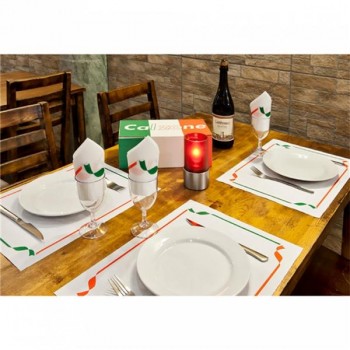 SERVILLETA DOBLE PUNTO ECOLABEL DISEÑO TRATORIA ITALIANA - 40x4 0CM