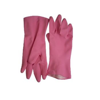 PAR DE GUANTES DE FREGAR FLOCADO ROSA - TALLA PEQUEÑA