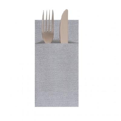 SERVILLETA GRIS GRAFITO PLEGADO CANGURO AIRLAID COTTON - 40x40 CM (700 Unidades)