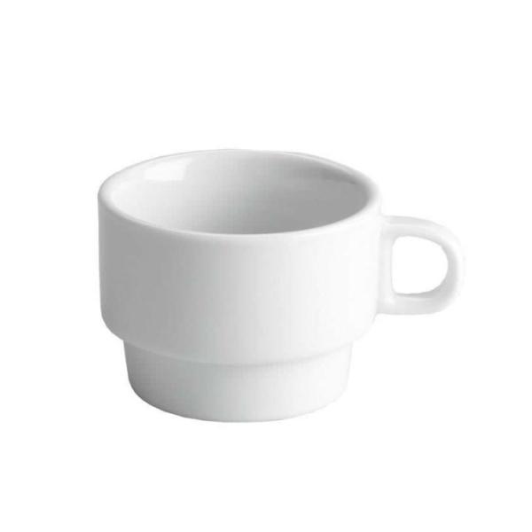 TAZA DE CAFÉ PORCELANA BLANCA A APILABLE - 120 ML