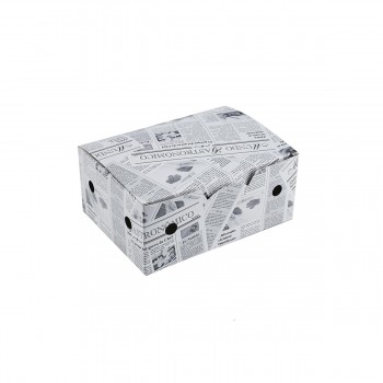 CAJA CARTONCILLO PARA NUGGETS IMPRESIÓN NEWS - 14x10x6 CM