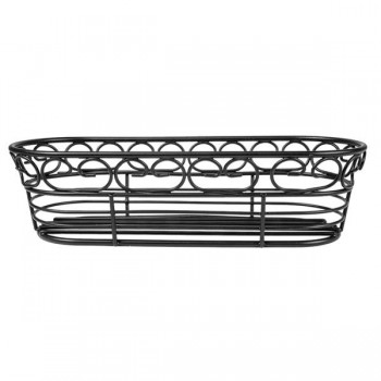 CESTA RECTANGULAR NEGRA DE ACERO - 22,8x9,3x6,4 CM