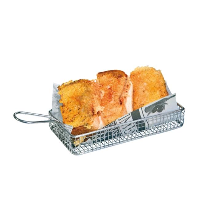 MINI CESTA FREIDORA REJILLA CON ASA PARA DEGUSTACIÓN - 24x15x3,5 CM