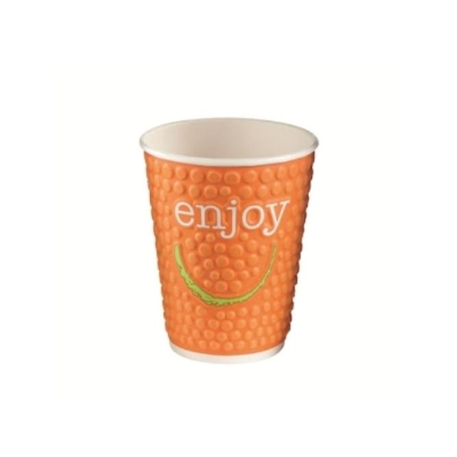 VASO CAFÉ PARA LLEVAR ENJOY COLORES SURTIDOS ACABADO AISLANTE - 270 ML (1050 Unidades)