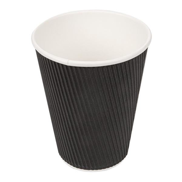 VASO NEGRO ACABADO KRAFT DE CAFÉ PARA LLEVAR - 360 ML
