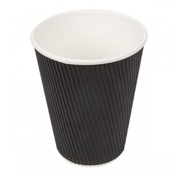 VASO NEGRO ACABADO KRAFT DE CAFÉ PARA LLEVAR - 360 ML