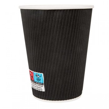 VASO NEGRO ACABADO KRAFT DE CAFÉ PARA LLEVAR - 360 ML