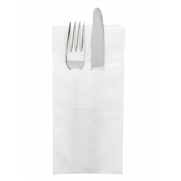 SERVILLETA ECOLABEL BLANCA PLEGADO CANGURO - 40x40 CM