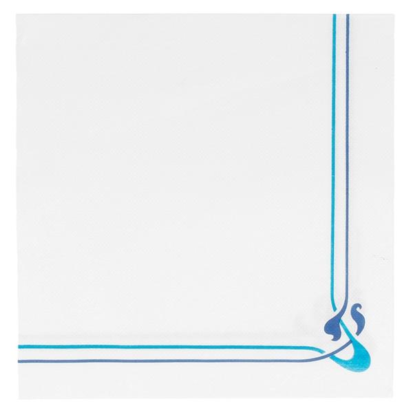SERVILLETA DOBLE PUNTO DISEÑO CLÁSICA ORLA  AZUL & CELESTE - 40x40 CM (1200 Unidades)