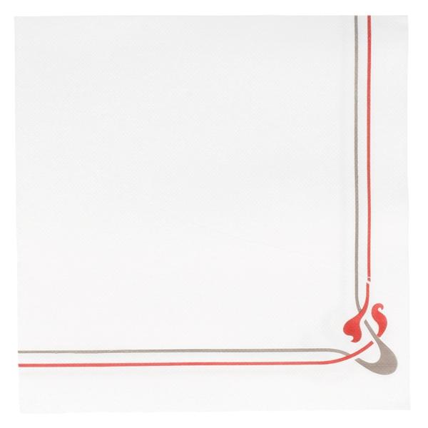 SERVILLETA DOBLE CAPA ECOLABEL ORLA  BURDEOS Y GRIS - 40x40 CM (1200 Unidades)