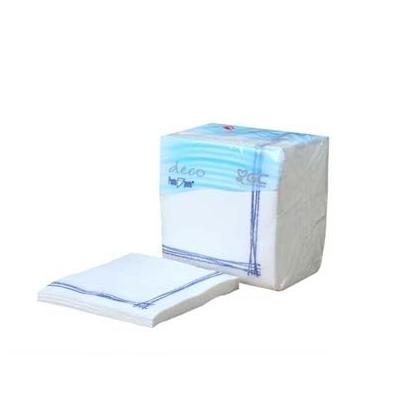 TOALLA P&P BLANCA CON CENEFA AZUL - 40x40 CM