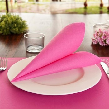SERVILLETA DOBLE PUNTO ECOLABEL FUCSIA - 40x40 CM