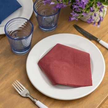 SERVILLETA ECOLABEL DOBLE CAPA BURDEOS - 40x40 CM