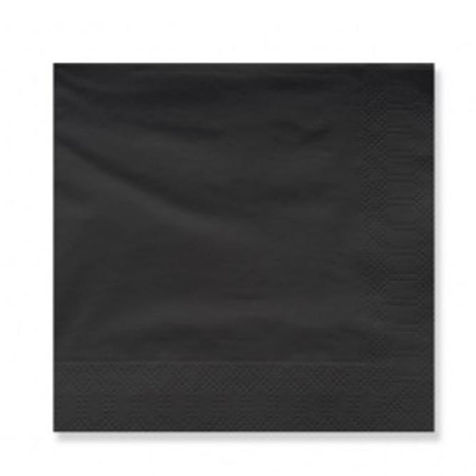 SERVILLETA NEGRA DOBLE CAPA - 20x20 CM