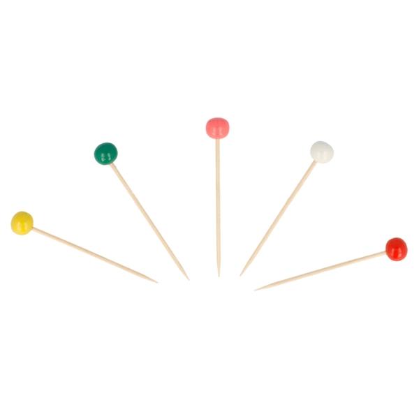PICK PINCHITO CON BOLAS DE COLORES - 6,5 CM