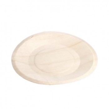 PLATO LLANO REDONDO DE MADERA ACABADO NATURAL - 15,5x1 CM