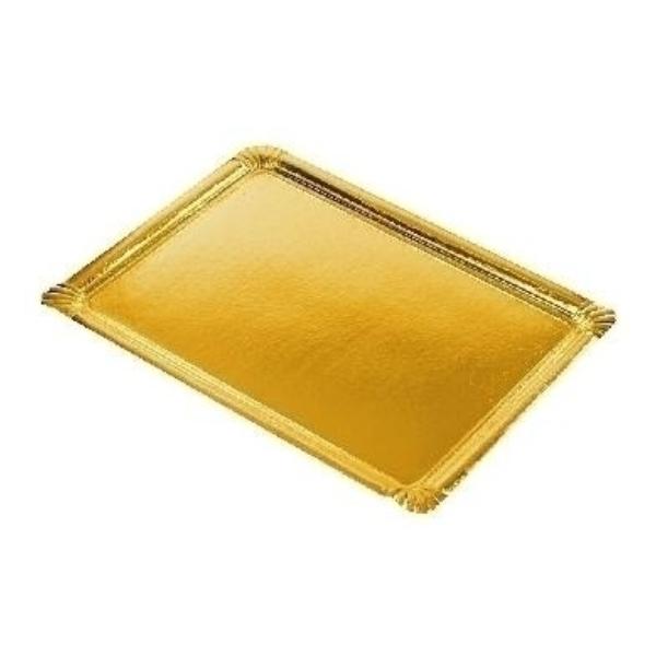 BANDEJA DORADA DE CARTÓN PARA PASTELERÍA - 28x36 CM
