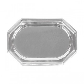 BANDEJA OCTOGONAL PLATEADA DE PRESENTACIÓN - 30,5x45,5 CM