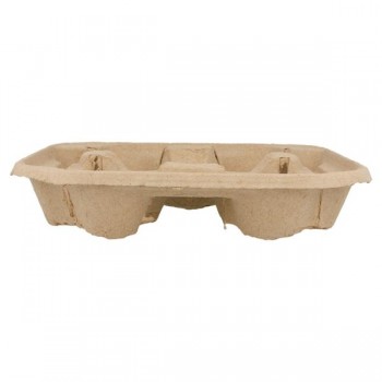 BANDEJA PORTAVASOS COMPOSTABLE PARA 4 VASOS