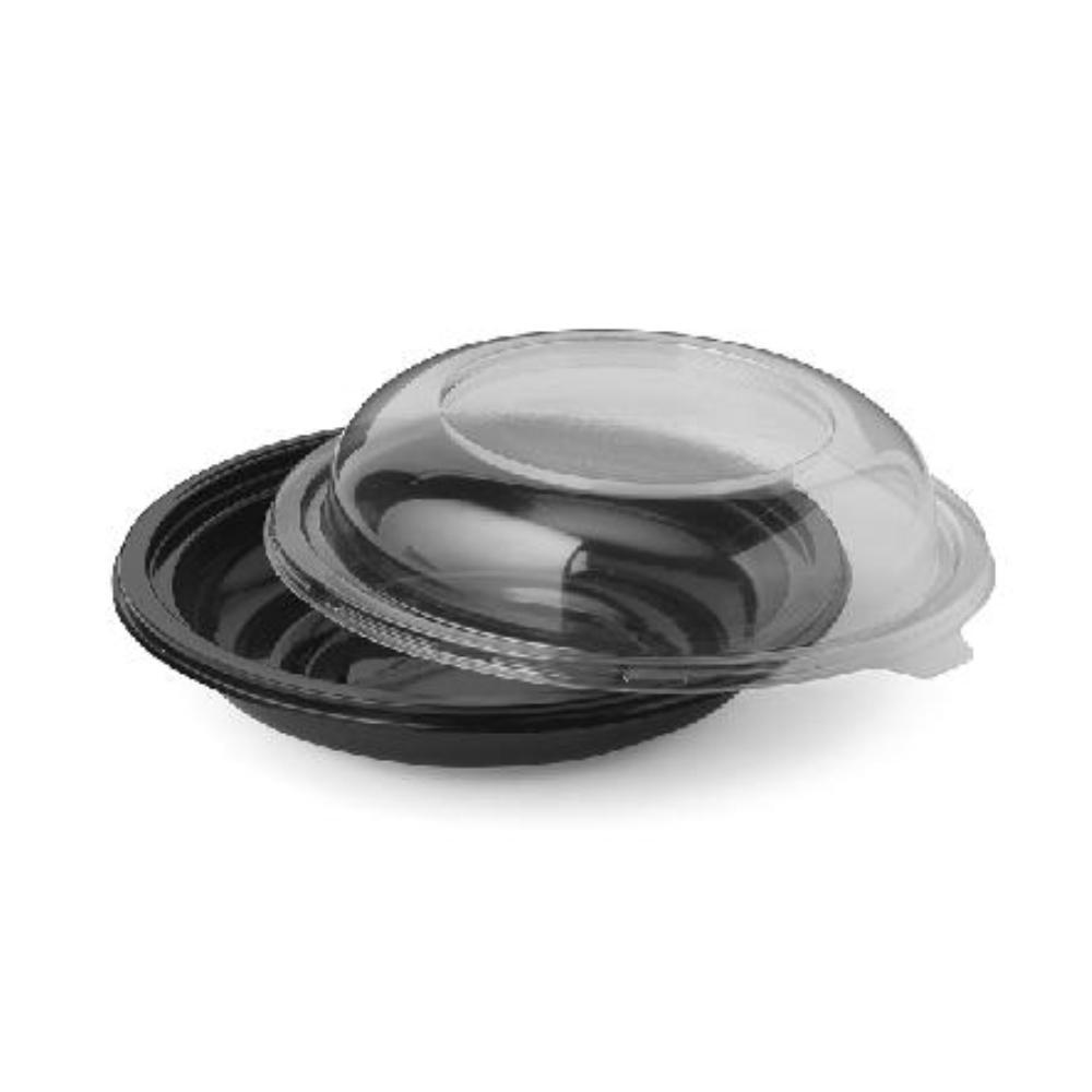 COMBO BASE ENSALADERA SNAP-ON NEGRA CON TAPA TRANSPARENTE - 750 ML