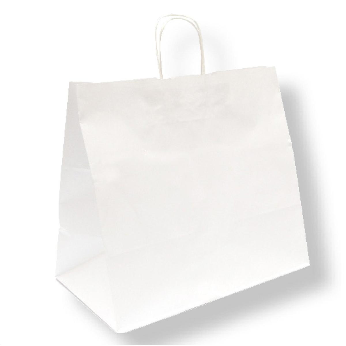 BOLSA BLANCA ASA RIZADA - 36+21x33,5 CM (250 Unidades)