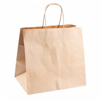 BOLSA KRAFT ASA RIZADA - 26+17x24 CM