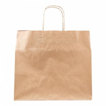 BOLSA KRAFT ASA RIZADA - 32+21x28,5 CM