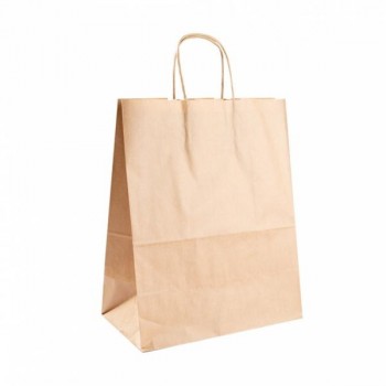 BOLSA KRAFT ASA RIZADA - 26+14x32 CM