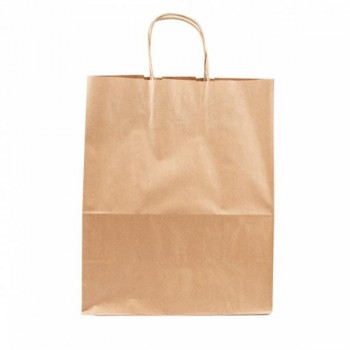 BOLSA KRAFT ASA RIZADA - 26+14x32 CM