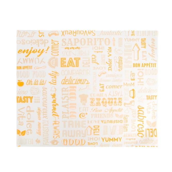FORMATO PAPEL ANTIGRASA PAROLE NARANJA - 31x38 CM