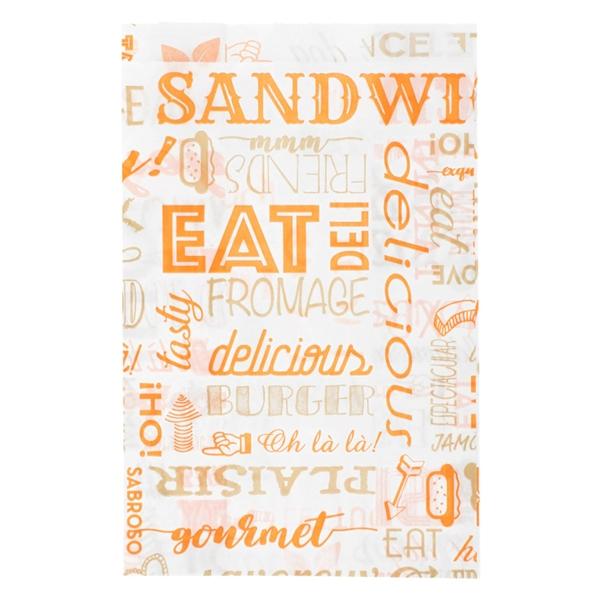 BOLSA PAPEL ANTIGRASA PAROLE NARANJA - 12+7x18 CM (500 Unidades)