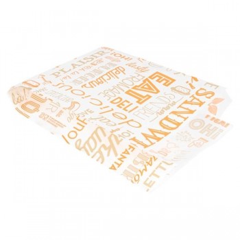 BOLSA PAPEL ANTIGRASA PAROLE NARANJA - 12+7x18 CM