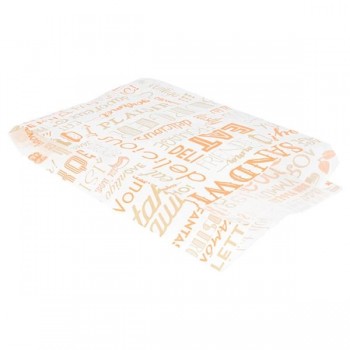 BOLSA PAPEL ANTIGRASA PAROLE NARANJA - 14+7x22 CM