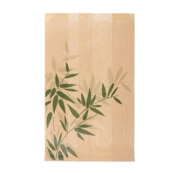 BOLSA KRAFT ANTIGRASA PARA HAMBURGESA MEDIANA FEEL GREEN - 14+7x22 CM