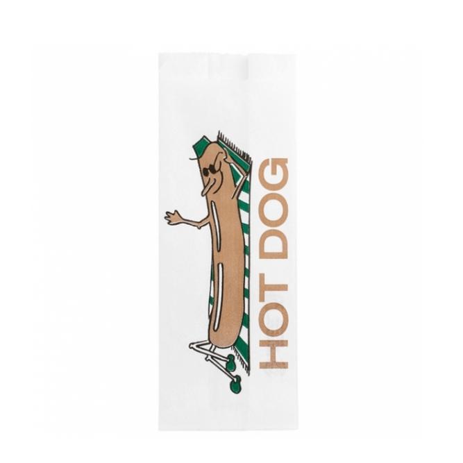 BOLSA DE PAPEL ANTIGRASA PARA HOT-DOG - 7+5x18 CM (500 Unidades)