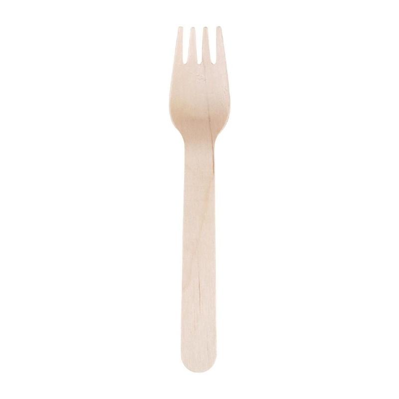 TENEDOR DE MADERA ACABADO NATURAL - 15,5 CM