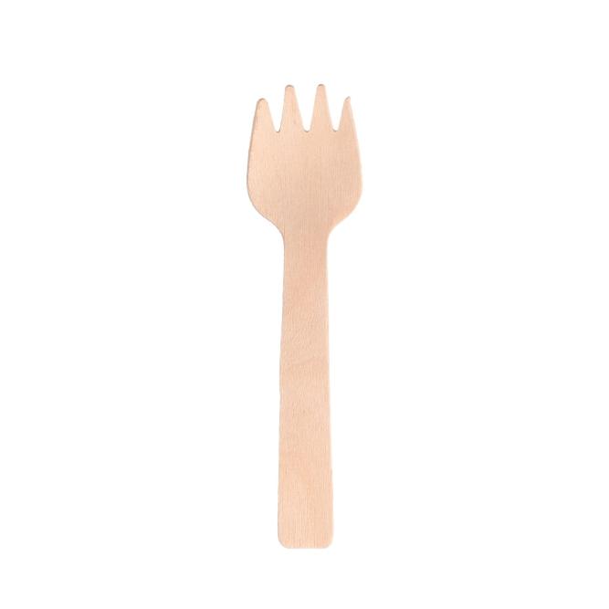 TENEDOR-CUCHARA DE MADERA - 10,5 CM (100 Unidades)
