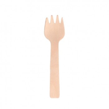TENEDOR-CUCHARA DE MADERA - 10,5 CM