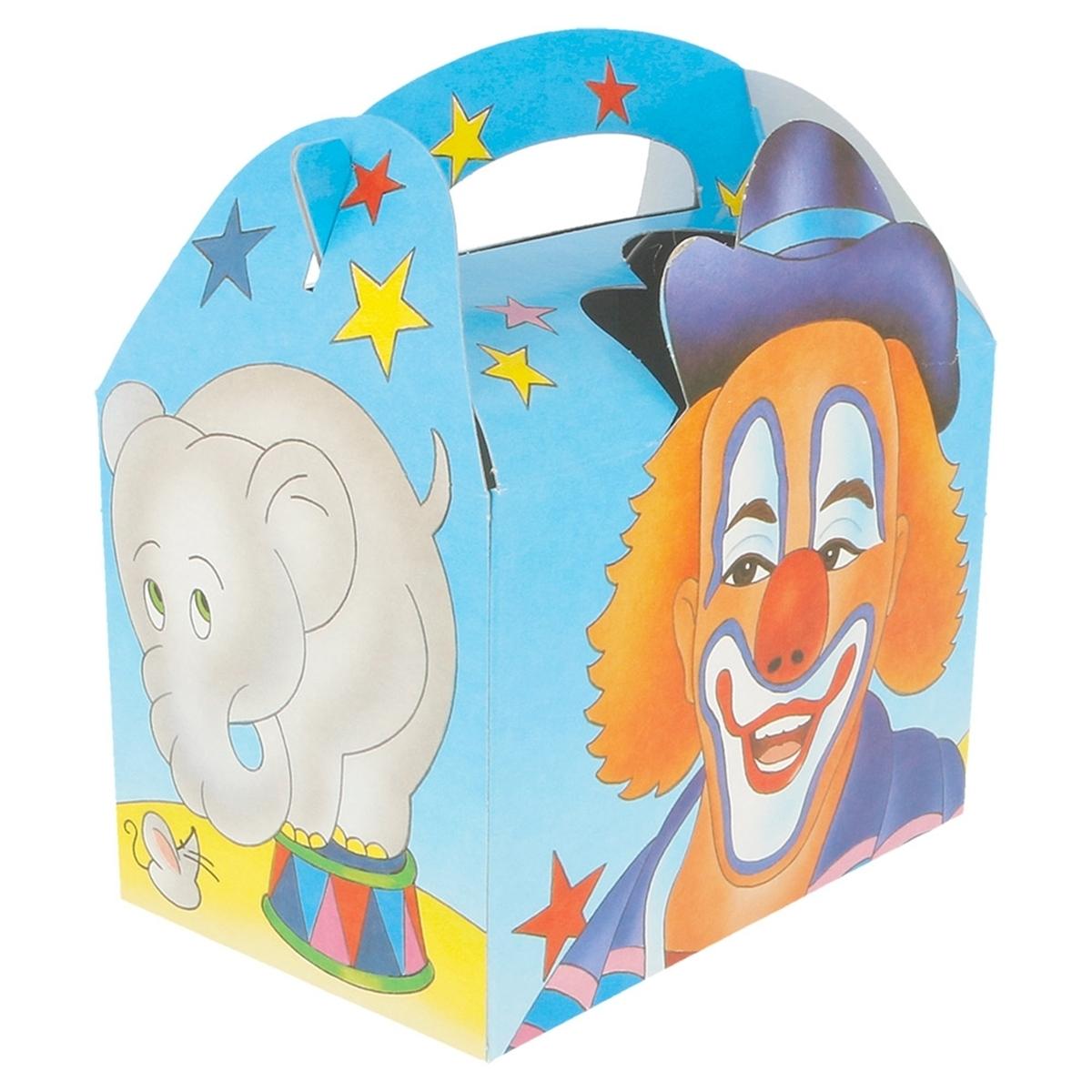 CAJA PARA MENÚ INFANTIL DISEÑO CIRCO - 17x16x1 CM (50 Unidades)