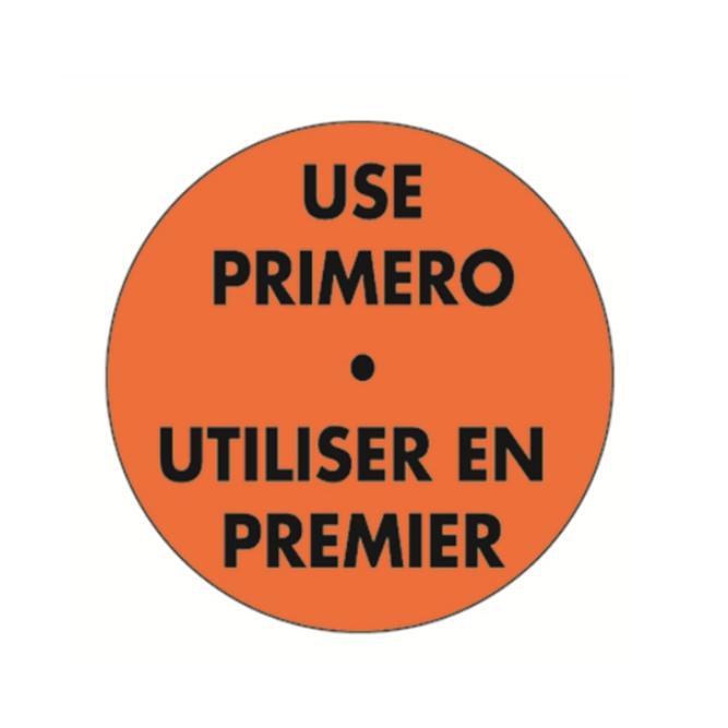 ROLLO 500 ETIQUETA S ADHESIVA "USE PRIMERO" - 7,5 CM