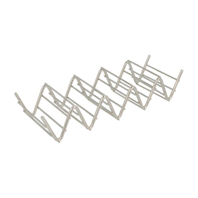 RACK PORTA 5 TACOS DE SOBREMESA EN ACERO INOXIDABLE - 19,7x6,4x3,8 CM
