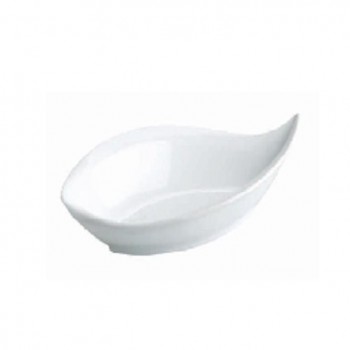 BANDEJA DE PORCELANA BLANCA FORMATO HOJA - 11x5,5x1,5 CM