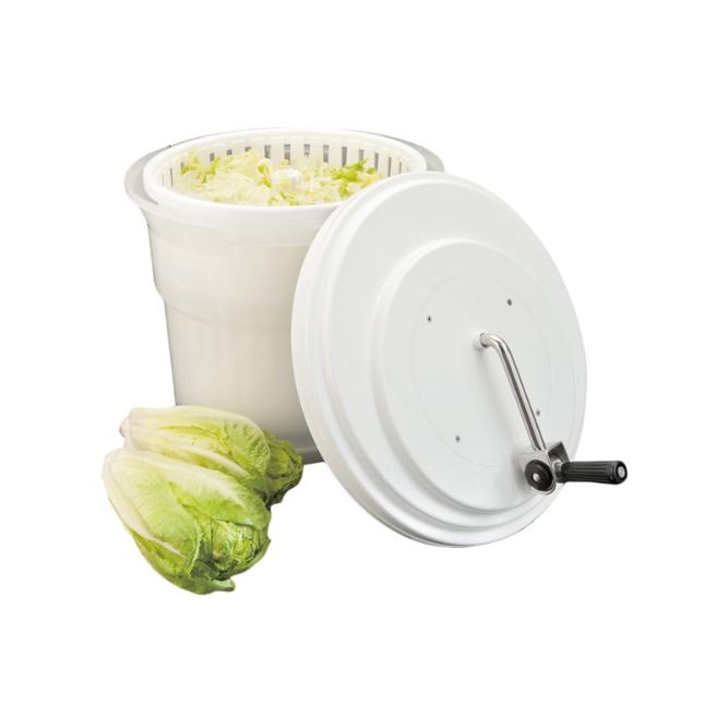CENTRIFUGADORA ESCURRIDORA MANUAL PARA VERDURAS BLANCA PARA COCINAS PROFESIONALES