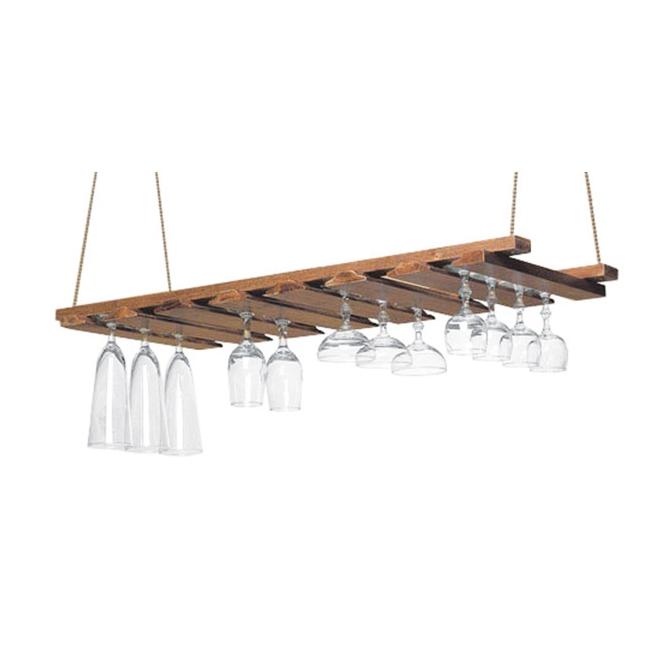 RACK COLGANTE PARA COPAS EN MADERA DE ACACIA - 36x90 CM